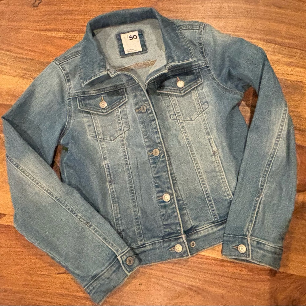 Girls’ SO Denim Jacket in Light Blue, XL (14/16)